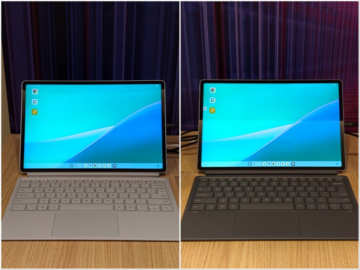 Lenovo Idea Tab Pro Gen 2 in de kleuren Luna Grey en Cloud Grey.