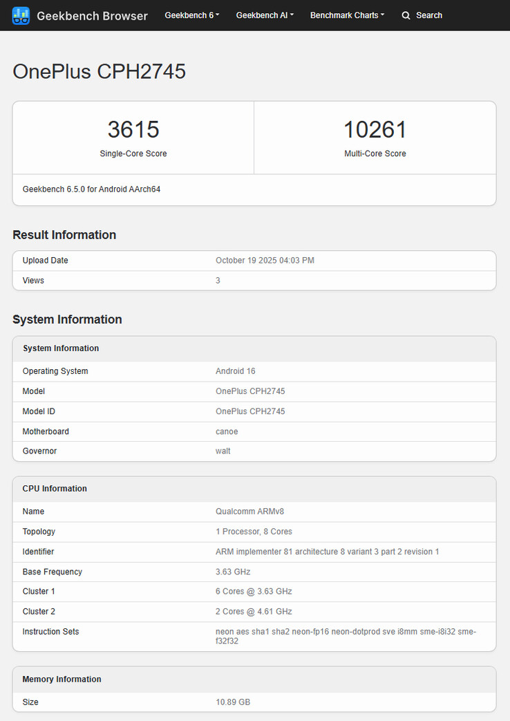 (Afbeeldingsbron: Geekbench)