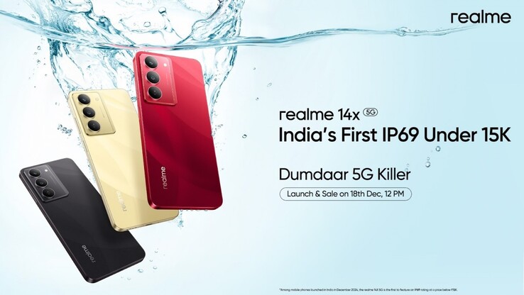 Realme bevestigt dat de 14x zorgeloos een duik kan nemen. (Bron: Realme IN)