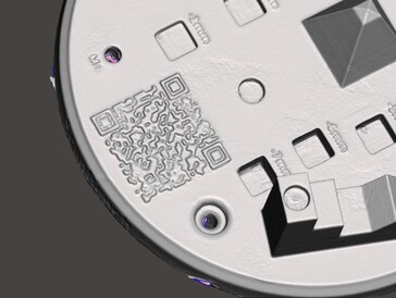 Sommige details gaan verloren in de 3D-scan, zoals te zien is bij de streepjescode