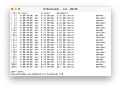 TB3 netwerkbrug naar een MBP16 bereikt 15,4 Gbit/s