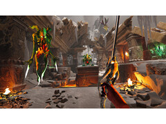 Een screenshot van het spel Metal: Hellsinger waarop de vijanden te zien zijn. (Afbeelding Bron: Steam)