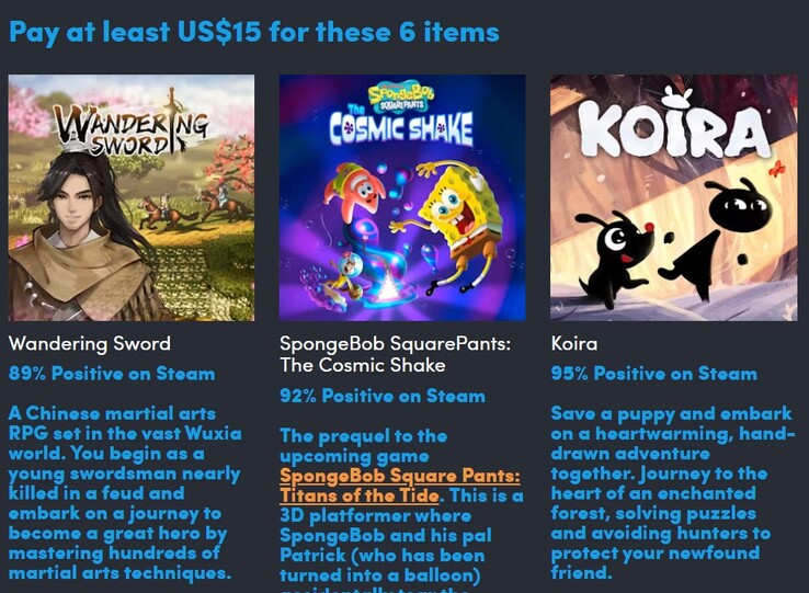 Het tweede niveau voegt deze 3 spellen toe aan de mix (Afbeelding bron: Humble Bundle)