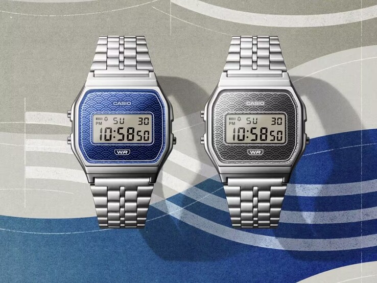 De Casio A159WEVJ-2 (links) en A159WEVJ-7 (rechts) horloges