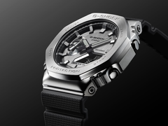 Een close-up van de Casio G-Shock x Mandalorian wijzerplaat.