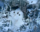 Een afbeelding van een besneeuwd landschap in Thronebreaker: The Witcher Tales.