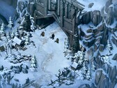 Een afbeelding van een besneeuwd landschap in Thronebreaker: The Witcher Tales.