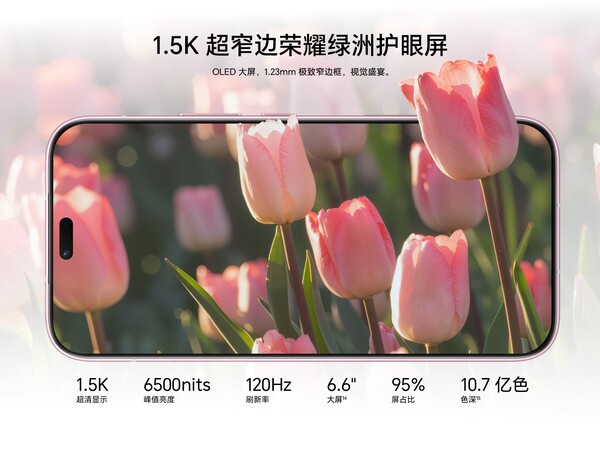 De Honor X80i heeft een OLED-scherm met een piekhelderheid van 6500 nits.