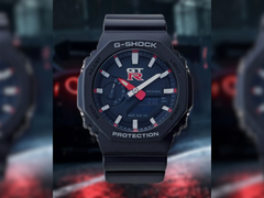 Een close-up afbeelding van het nieuwe Casio G-Shock x Nissan GT-R collab model.