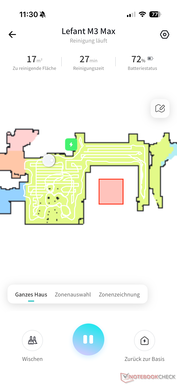 Overzicht met schoonmaakvoortgang