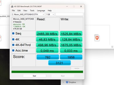 Prestaties vóór de stuurprogramma-update met mijn primaire 512GB SSD.