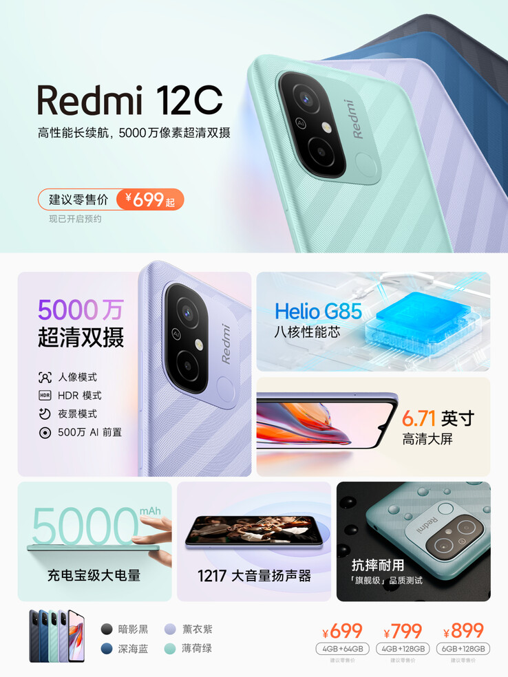 De betere eigenschappen van de Redmi 12C. (Bron: Redmi)