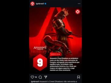 Assassin's Creed Shadows IGN Brasil recensie uitgelekt (Afbeelding bron: screenshot, Assassin's Creed subreddit)