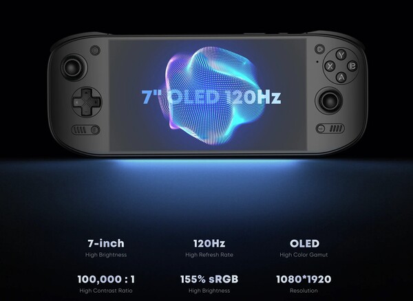 De Ayn Odin 3 Portal heeft een 7-inch OLED-scherm.