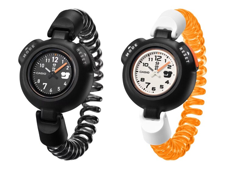 Het Casio Sauna Horloge SAN100H-1B (links) en SAN100H-7B (rechts)