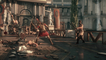 Een afbeelding waarop een gevecht in Ryse: Son of Rome te zien is.
