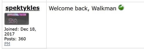 Walkman commentaar in Sony Xperia geruchten thread. (Afbeeldingsbron: Esato)