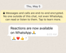 Reacties komen op WhatsApp. (Bron: WhatsApp)