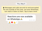 Reacties komen op WhatsApp. (Bron: WhatsApp)