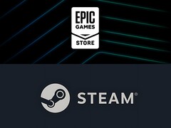 Epic Games Store-logo boven Steam-logo (bron: Epic Games, Steam met bewerkingen)