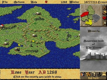 Afbeelding: Een screenshot van de gameplay van Lords of the Realm II.