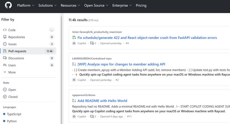 Meer dan 11.000 pull requests bevatten het ongevraagde bericht 