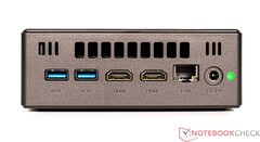 Achterkant: 2x USB 3.0, 2x HDMI, GBit-LAN, stroomaansluiting