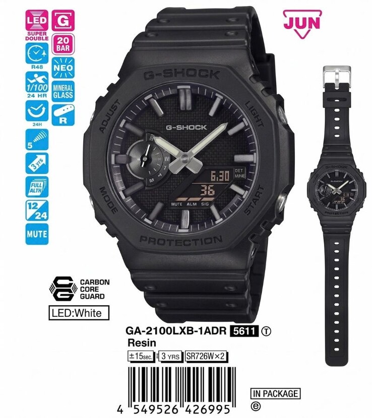 Het Casio G-Shock GA-2100LXB-1A horloge
