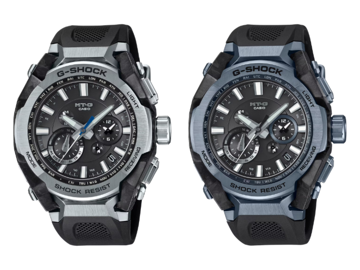 De Casio MTG-B4000-1A (links) en MTG-B4000-1A2 (rechts) horloges. (Afbeeldingsbron: Casio)