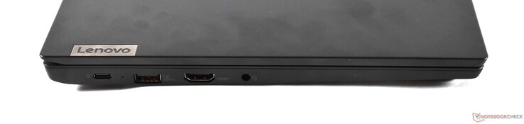 Linkerkant: USB 3.2 Gen 1 Type-C, USB 3.0 Type-A, HDMI 1.4b, audio