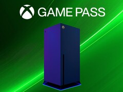 Volgende Xbox console mockup met Game Pass banner