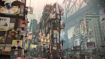 Een afbeelding van een stad in Scarlet Nexus.