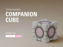 De Steam Machine Companion Cube teaser op de website van Dbrand, afgebeeld. (Afbeeldingsbron: Dbrand) 