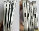 Vermeende iPhone 17-serie dummy-eenheden tonen de ultraslanke vormfactor van de iPhone 17 Air in vergelijking met de andere drie modellen. (Afbeeldingsbron: SonnyDickson op X)