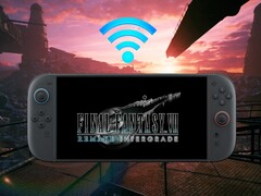Final Fantasy 7 Remake Intergrade Switch 2 getoond met WiFi-symbool (Afbeelding bron: Nintendo of America, Square Enix met bewerkingen)