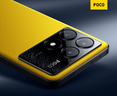 De POCO X6 Pro in POCO&#039;s handelsmerk gele afwerking. (Afbeeldingsbron: Xiaomi)