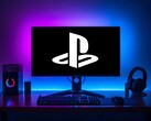 PlayStation-logo weergegeven op de monitor van een gaming-pc