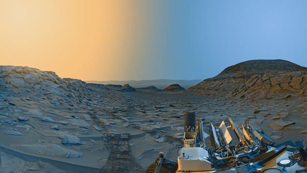 Curiosity's "ansichtkaart" van "Marker Band Valley" (Bron: NASA)