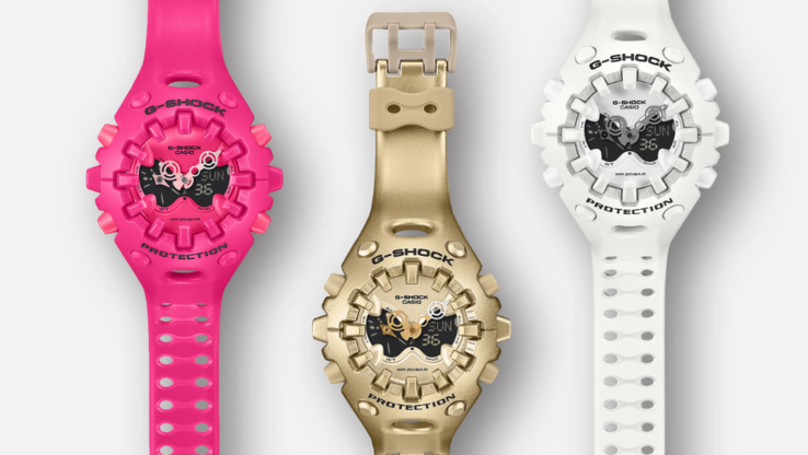 Van links naar rechts: de Casio G-Shock GA-V01-4A, GA-V01-7A en GA-V01-9A horloges. (Afbeeldingsbron: Casio)