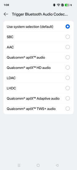 Beschikbare Bluetooth-audiocodecs