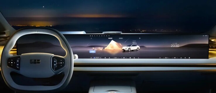 Het 45-inch 8K randloze slimme scherm voor in de auto...