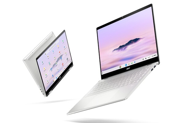 De Acer Chromebook Plus Spin 514 in Platina Zilver. (Afbeeldingsbron: Acer)