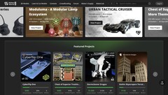 De nieuwe crowdfundingpagina (hierboven te zien) bevindt zich in de uitrolfase maar vermeldt al een aantal interessante projecten (Afbeelding bron: MakerWorld)