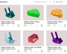 6 van de 7 momenteel beschikbare 3D-printbare modellen van Philips