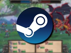 Een afbeelding van het spel Symphony of War: The Nephilim Saga en het Steam-logo.