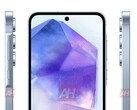 Een "Galaxy A55" render. (Bron: Android Headlines)