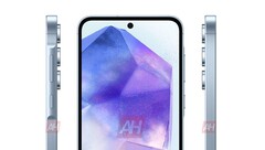 Een &quot;Galaxy A55&quot; render. (Bron: Android Headlines)