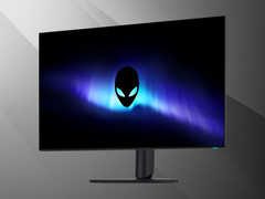 Alienware AW3226Q 32-inch 4K OLED-monitor, vooraanzicht vanuit een hoek