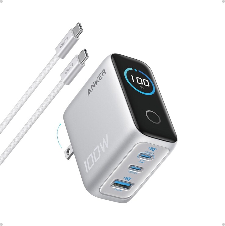 De Anker-oplader (100W, 3 poorten, slim display). (Afbeeldingsbron: Anker)