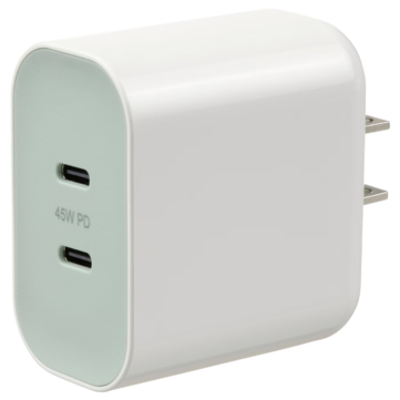 De IKEA SJÖSS 45W USB-oplader met 2 poorten. (Afbeelding bron: IKEA)